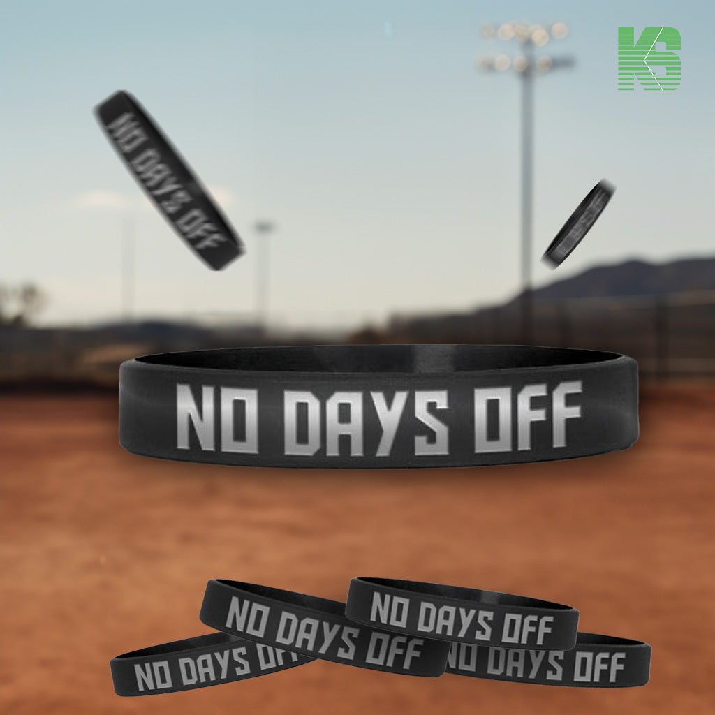 "No Days Off" | Black Silicone Wristband